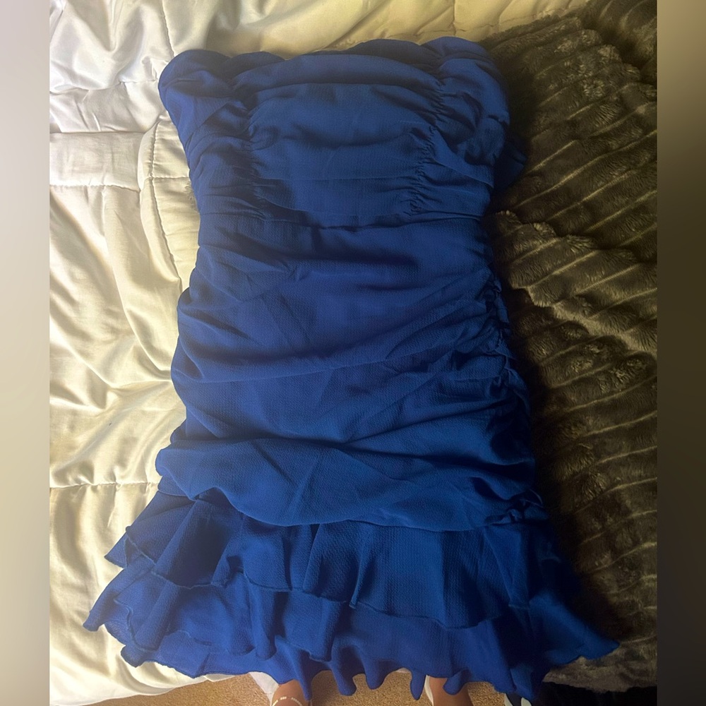 Navy Blue Lucy in the Sky strapless dress XS